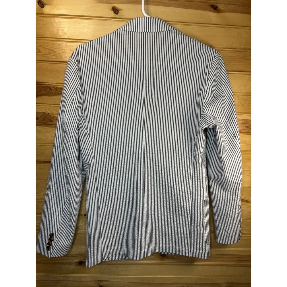 J.Crew Thompson Blue & White Striped Seersucker Blazer Men's 34R NWT $398 Decon
